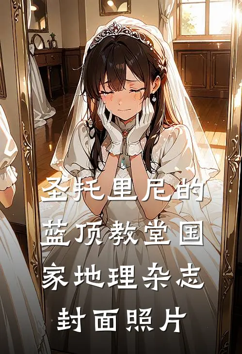 圣托里尼的蓝顶教堂国家地理杂志封面照片